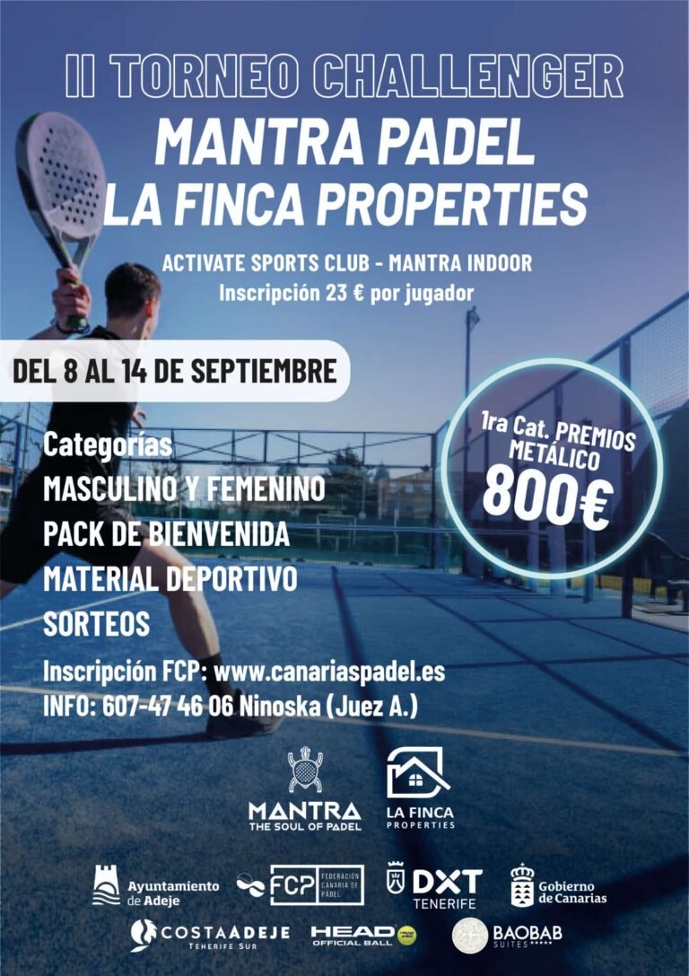 cartel challenger mantra padel tenerife 2025