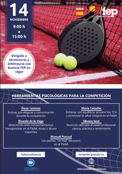 cartel curso FEP COE herramientas psicológicas para la competición