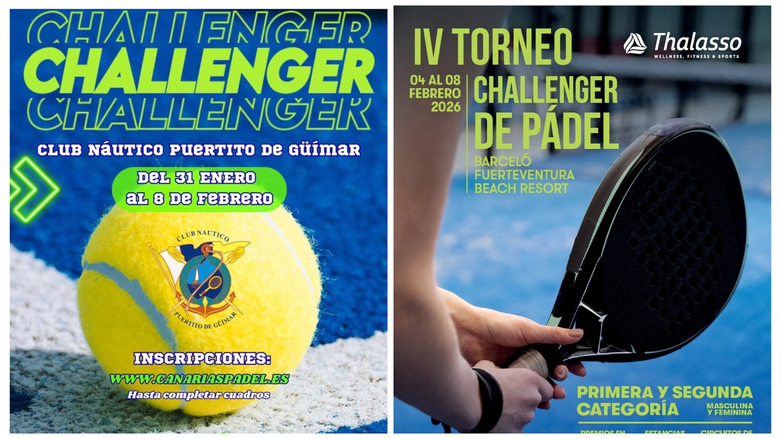 Los challenger de Puertito de Güímar en Tenerife y de Barceló en Fuerteventura convocan a 300 deportistas