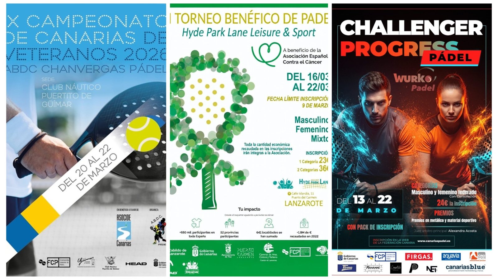 Veteranos, benéfico y Challenger: un fin de semana de pádel a tres bandas en Canarias