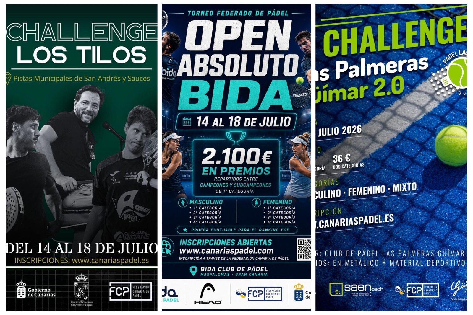 Más de 390 deportistas compiten este fin de semana en tres torneos del calendario FCP