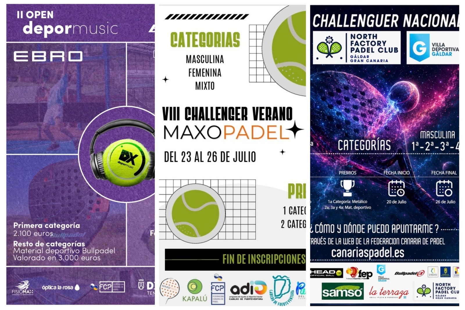 Depormusic, Maxopádel y North Factory protagonizan el fin de semana de pádel en Canarias