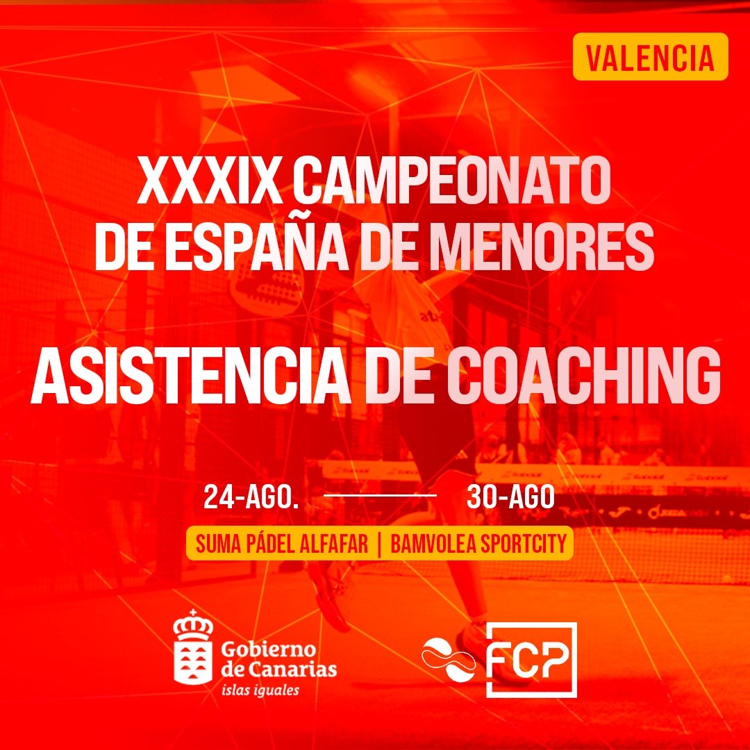 La Federación Canaria de Pádel enviará un equipo técnico para dar asistencia en pista a los menores canarios en el Campeonato de España de Menores